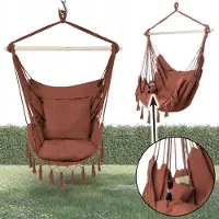 Kontrast Braziliaanse Hangmat Stoel - Karmel Bruin - Comfortabele Tuinstoel