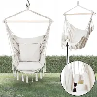Kontrast Comfortabele Braziliaanse hangstoel - Beige - Ideaal voor tuin en ontspanning