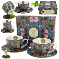 Duo Porseleinen Kop & Schotel Set 300ml - 2 stuks - Bloemendesign