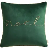 Room99 Decoratieve Kerstkussen Noel 45x45cm - Flesgroen met Gouden Opdruk