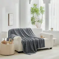 Fitizzio Zachte Pluche 3D Bubble Deken 160x200cm - Antracietgrijs