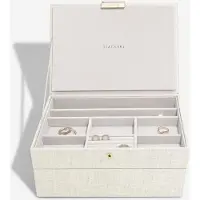 Stackers LINEN OATMEAL - Sieradendoos - Juwelendoos - Sieradenhouder - Sieraden Organizer - 2-set