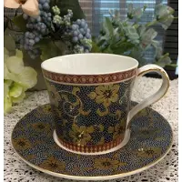 Marco polo Porseleinen Kop en Schotel met Bloemendecor - Elegant Cadeau