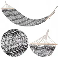 Artemis Comfortabele Eenpersoons Hangmat met Standaard - Zwart Wit