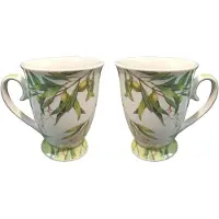 Marco polo Set van 2 Mokken, Groene Olijven, 300 ml, Cadeau Set