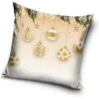 Carbotex Kerst Kussenhoes Decoratief 40x40 cm - Kerstballen