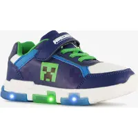 Minecraft jongens sneakers blauw groen met lichtjes maat 31