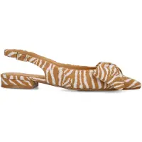 Manfield Cognac zebra slingbacks met strik | Maat 38