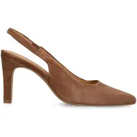 Manfield Bruine suède slingbacks | Maat 40