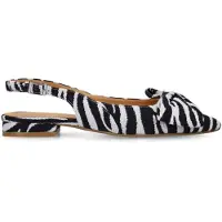 Manfield Off white zebra slingbacks met strik | Maat 39