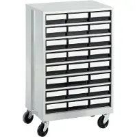 Treston Schuifladestelling, met 24 schuifladen, grijs