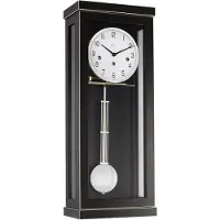 Hermle 70989-740341 ​​Progressieve wandklok 4 4 Westminster, zwart 57 cm x 22,5 cm x 13 cm