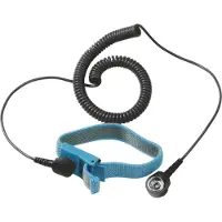 Treston ESD textiel polsband met spiraalkabel, 1 megohm weerstand