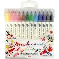 Pentel Set Sign Twin SESW30C brushpennen (12 stuks)