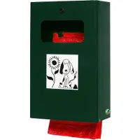 VAR Dispenser voor hondenpoepzakjes afsluitbaar incl. binnenwerk uitgifte zakjes, mosgroen