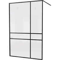 Balmani Framed Plus inloopdouche 140 x 210 cm crossed glas met coating, zwart profiel