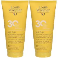 Louis Widmer All Day Spf30 | Zonder Parfum 2x200 ml Zonnecrème