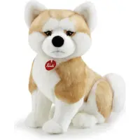 Trudi - Classic Knuffel Hond Akita Ascanio 27 cm - Handgemaakt in Italie - Pluche knuffel - Zacht en realistisch - Knuffeldier voor jongens en meisjes - Lichtbruin Wit - Maat M