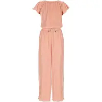 Nono jumpsuit roze Meisjes Polyester Ronde hals Effen - maat 122-128