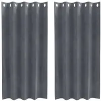 vidaXL Verduisterende gordijnen 2 pcs Lichtgrijs 140 x 175 cm Fluweel
