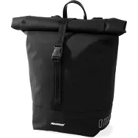 URBAN PROOF Gerecyclede enkele fietstas Rolltop 20 liter 30 x 15 x 42 cm - Zwart
