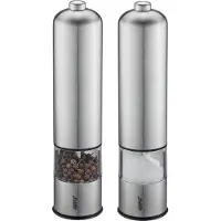 GEFU TRICO Elektrische Peper- en Zoutmolen Set – 2 Stuks – Keramisch Maalwerk – Traploos Instelbaar – LED Verlichting