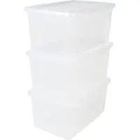 Iris Clearbox Opbergbox - 50L - Kunststof - Transparant - Set van 3