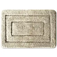 Floordirekt Badmat Atlantis - Rechthoekig - Anti-Slip Achterkant - Modern Badkamermat - Beige - 60 x 100 cm