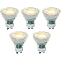 LUEDD Set van 5 GU10 50mm dimbare LED lampen helder 2.5W 450 lm 3000K