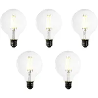 LUEDD Set van 5 E27 LED lampen G95 helder 3.8W 806 lm 3000K
