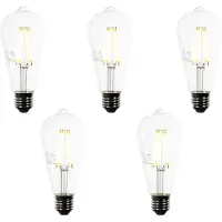 LUEDD Set van 5 E27 LED lampen ST64 helder 3.8W 806 lm 3000K