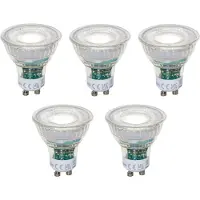 LUEDD Set van 5 GU10 50mm dimbare LED lampen helder 2,5W 450 lm 6500K