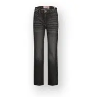 Vingino straight leg straight leg jeans black denim Zwart Effen - maat 146