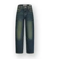 Vingino Relaxed loose fit jeans medium blue denim Blauw Effen - maat 176