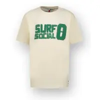 Vingino T-shirt ecru Jongens Katoen Ronde hals Printopdruk - maat 140