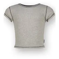 Vingino T-shirt Basic-Crop Rib Tee Meisje Grijs 164