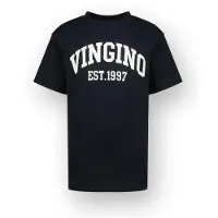 Vingino T-shirt zwart Jongens Katoen Ronde hals Logo - maat 92