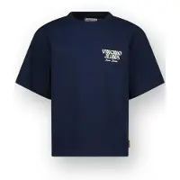 Vingino T-shirt donkerblauw Meisjes Katoen Ronde hals Printopdruk - maat 104