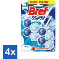 Sans marque Bref Toiletblok Power Activ Oceaan 2 stuks per verpakking - Voordeelverpakking - 4 stuks