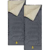 Abbey camp Slaapzak - 2-pack - Dekenmodel - Grijs - 210 x 85 cm - Extra Ruim