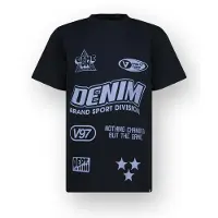 Vingino T-shirt donkerblauw Jongens Katoen Ronde hals Printopdruk - maat 116