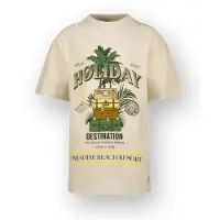 Vingino T-shirt beige Jongens Katoen Ronde hals Printopdruk - maat 116