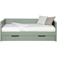 Woood Nikki Bedbank Incl Bedlade - Grenen - Groen - 208x100