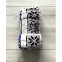 Cotton World Kerstdeken Microvezel 220x200cm Wit Blauw Rendier