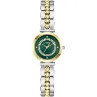 GUESS Analoog horloge 'LEENA' goud / groen / zilver