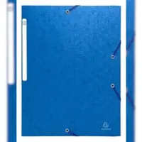 Exacompta 25x Scotten Elastomap + 3 kleppen in gewafeld glanskarton 600g/m2 - A4 - Blauw - 55952E