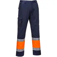 Portwest Hi-Vis Tweekleuren Combat Broek E049 - Oranje/Marine - L