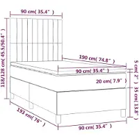 vidaXL Boxspringbed met matras, donkerblauw, 90x190 cm, fluweel