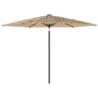 vidaXL - Parasol - met - LED's - en - stalen - paal - 288x288x225 - cm - bruin