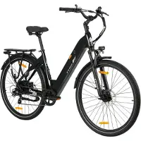 SmartAI 28-inch Elektrische Fiets - Stadsfiets - 250W Motor - 36V 18Ah Accu - Max Snelheid 25km/u - Max 120km Bereik - Shimano 7 Versnellingen - voor vrouwen en mannen - Zwart